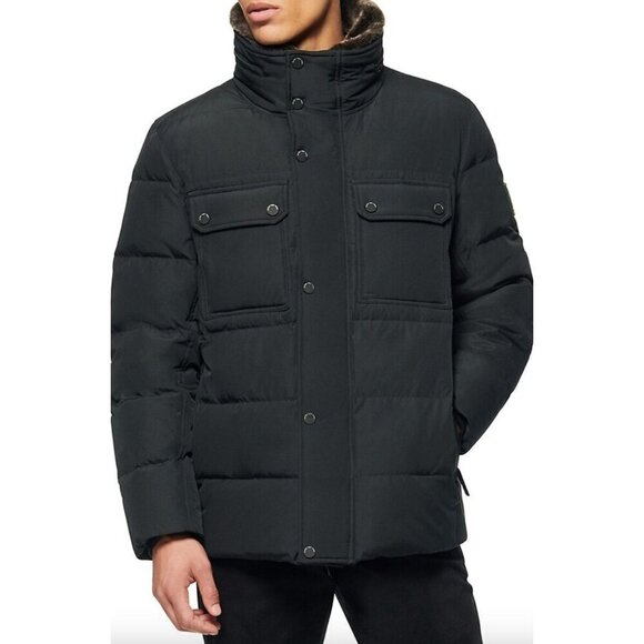 Andrew Marc Godwin Faux Fur Down Jacket Black Mens Size 2XL - Picture 1 of 10
